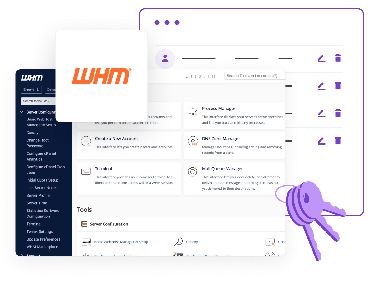 Reseller Hosting - Control customer accounts via WHM control panel